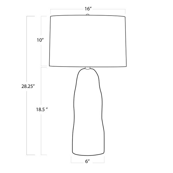 Getaway Ceramic Table Lamp Line Drawing